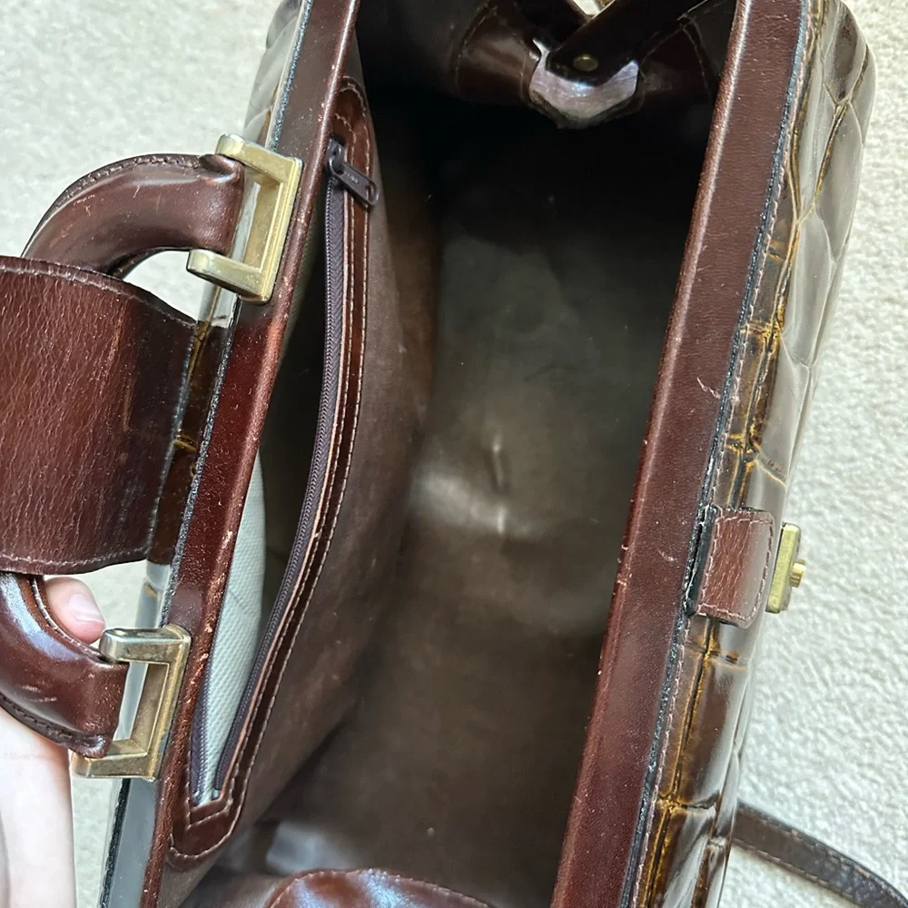 PE Florence Italian Vintage crocodile style satchel purse - Picture 4 of 4